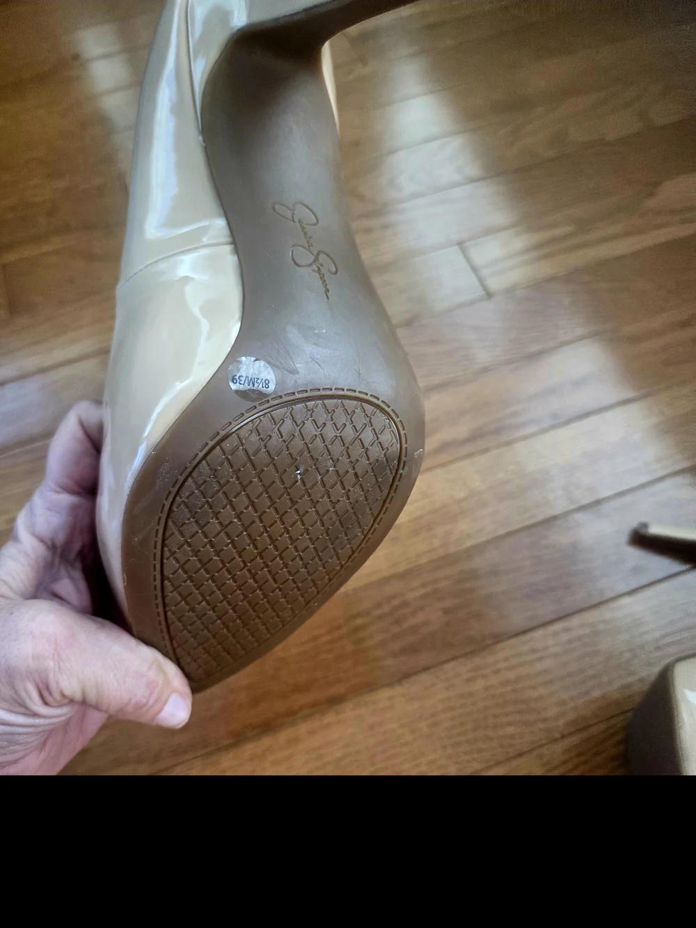 Jessica Simpson Nude Patent Platform Pumps